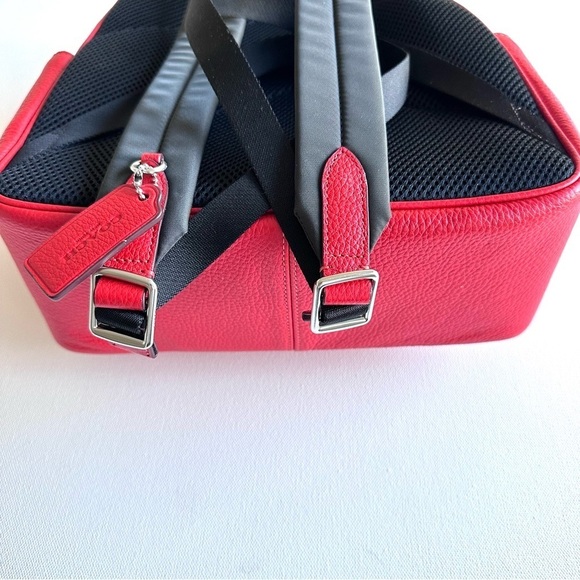 COACH Miami Red Court Pebbled Leather Backpack main image 7
